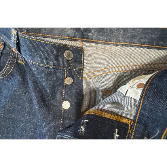 Levis Jeans Mens 36x30 (Actual 36x28) Blue Denim 501 Straight Leg Button Fly |O1 - Picture 6 of 8